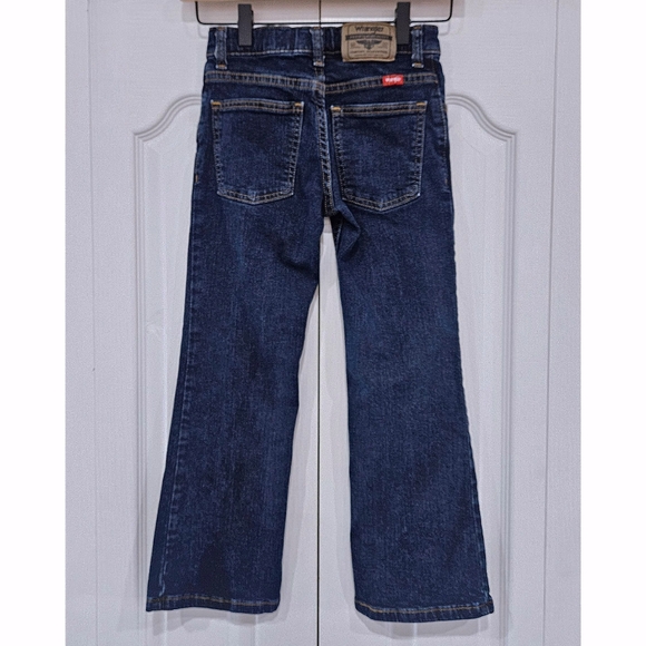 WRANGLER Dark Wash Denim Classic Boot Cut Kids 8 Slim - Picture 2 of 4